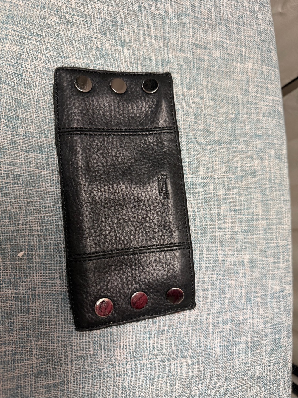 Hammitt Black Pebbled Leather Snap Card & Key Sleeve